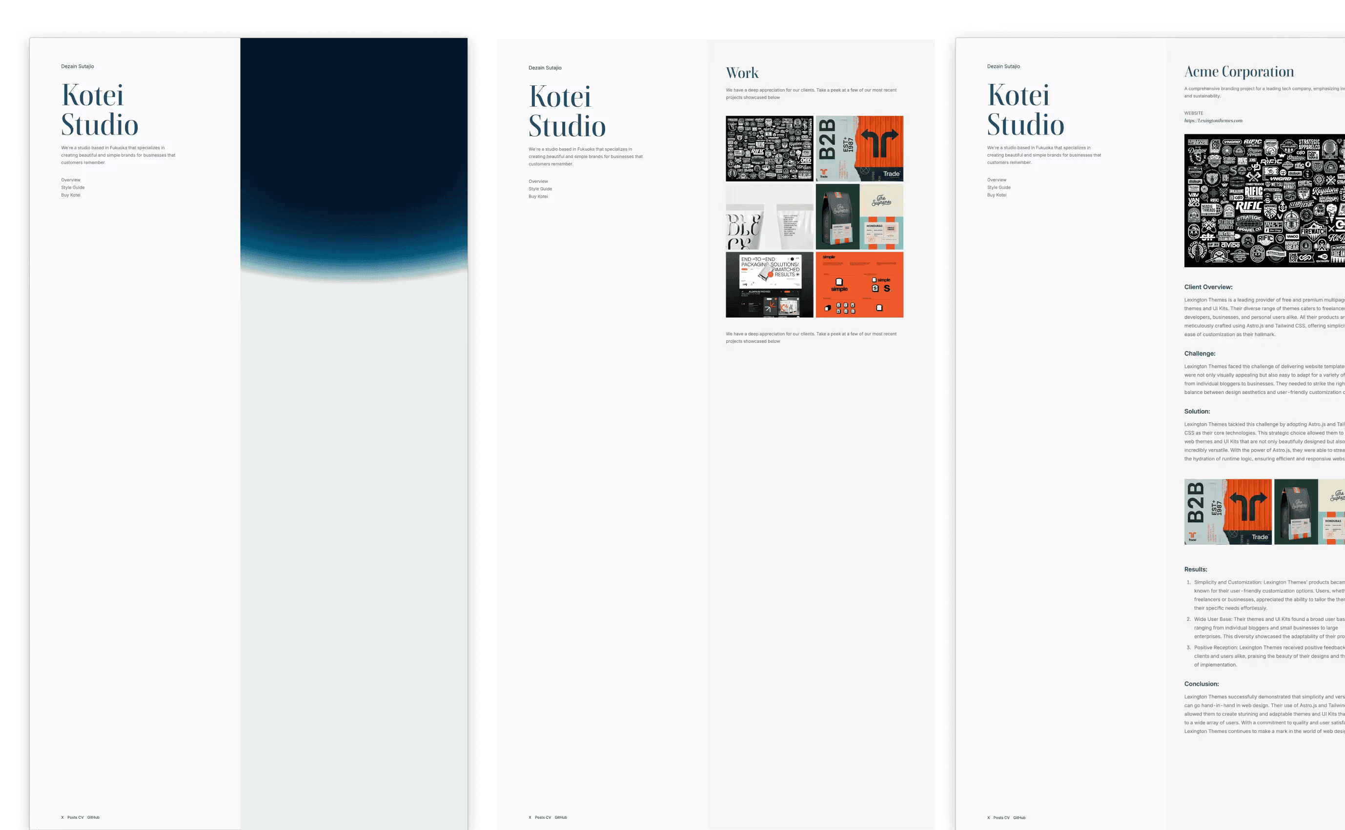 Kotei – Minimalist Studio and Agency Portfolio Template