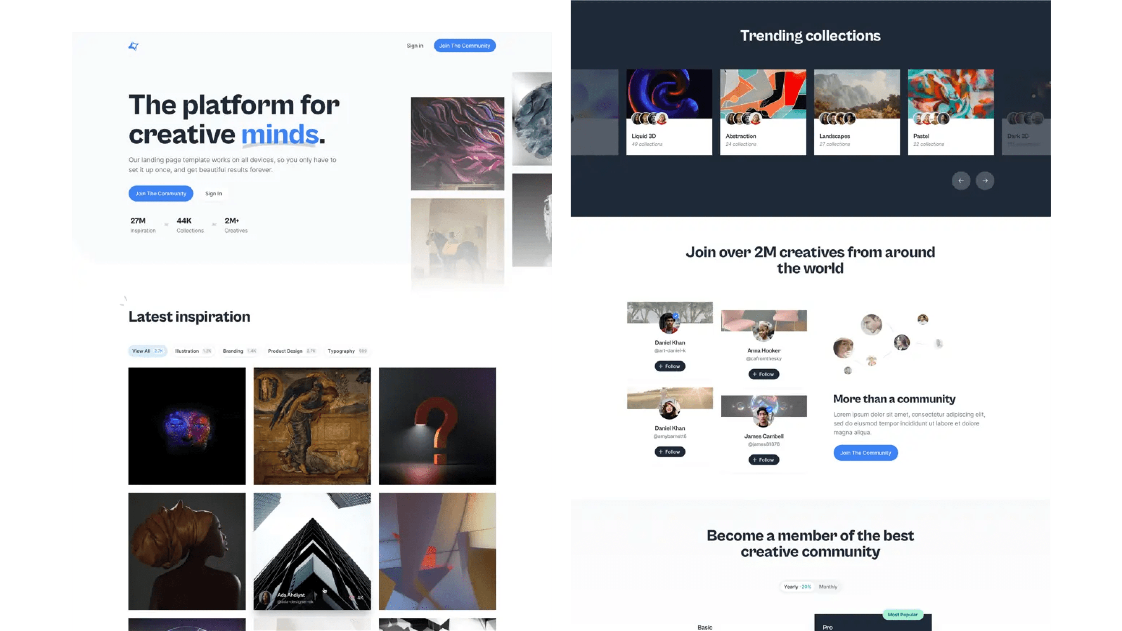 Creative – Engaging Landing Page for Community and Art Platforms