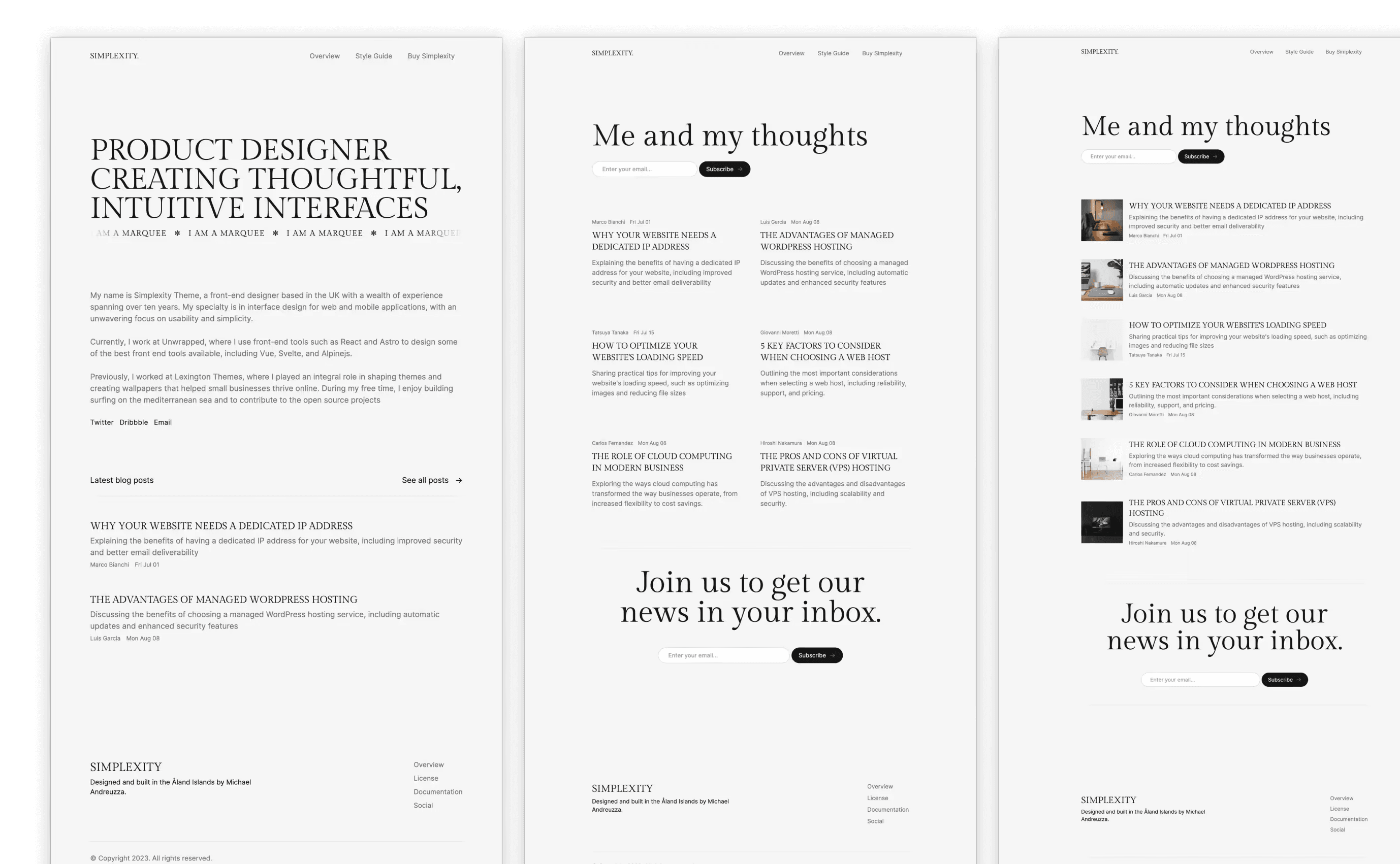Simplexity – Minimalist Blog Template for Clean Content Presentation