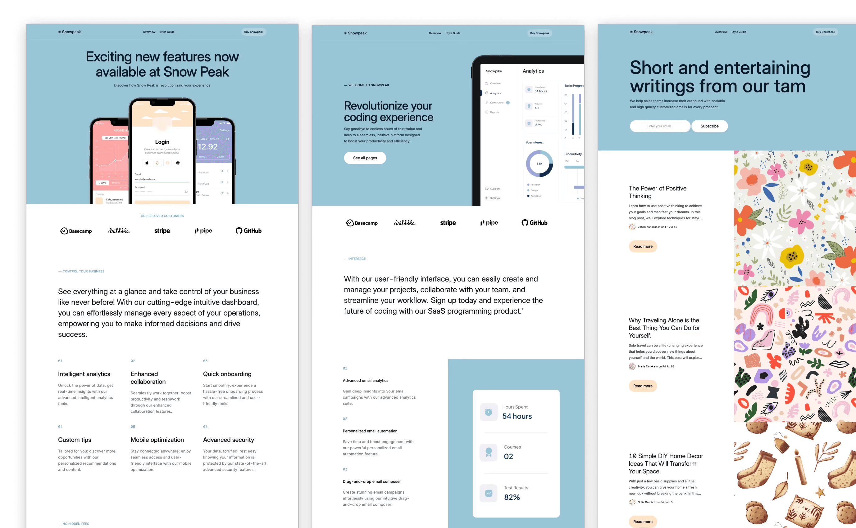 Snowpeak – Fresh Theme for Tech and SaaS Platforms